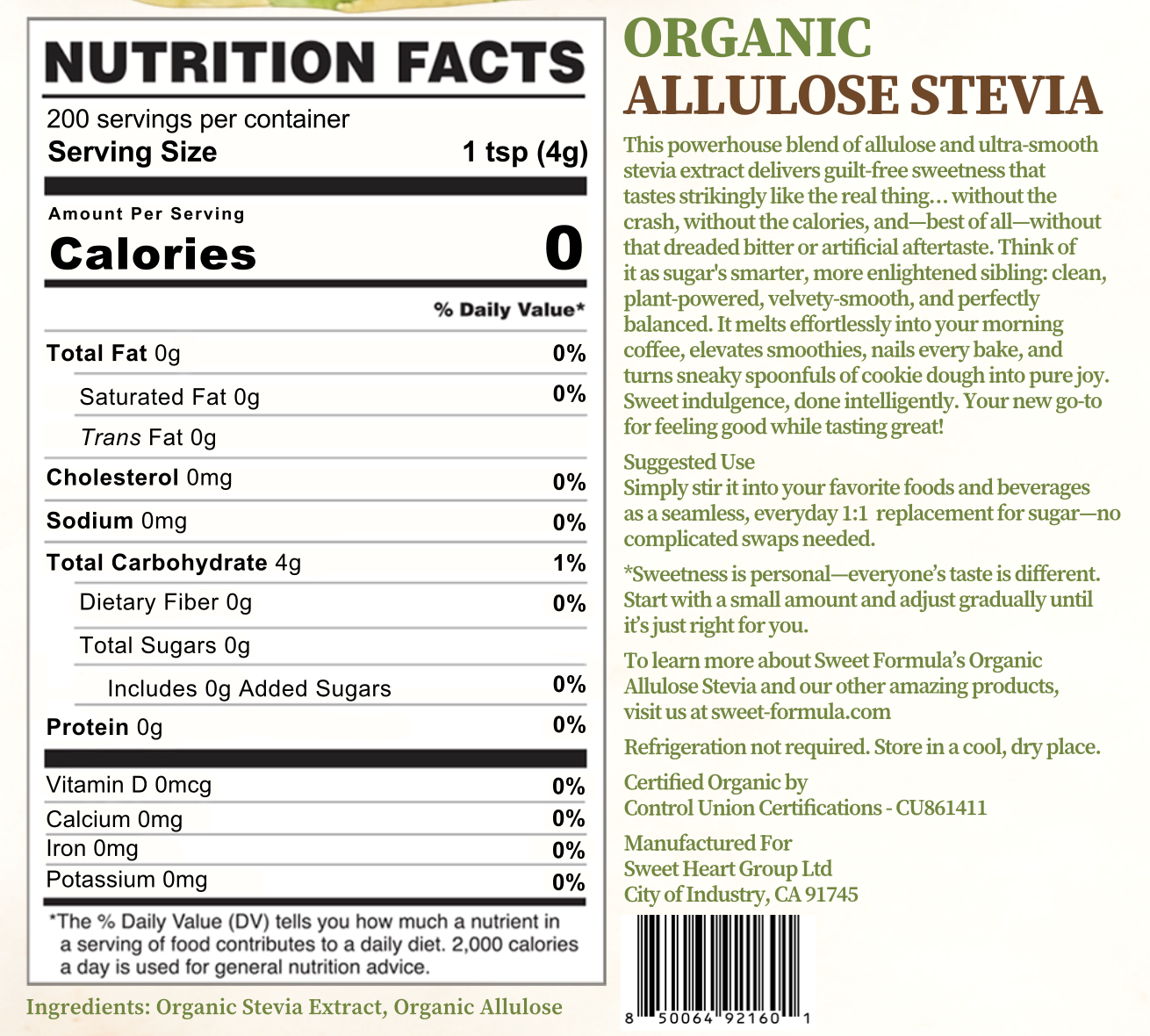 Allulose Stevia