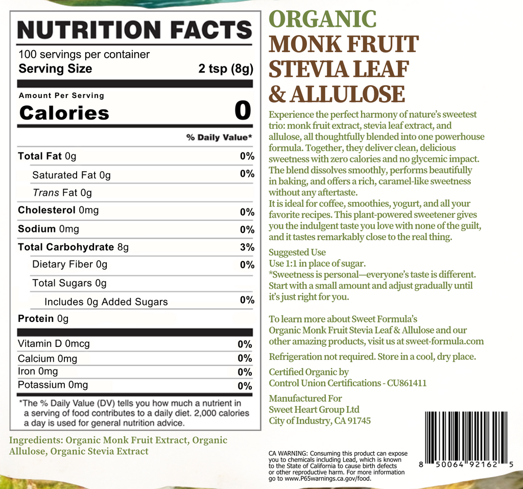 Monk Fruit, Stevia Leaf & Allulose