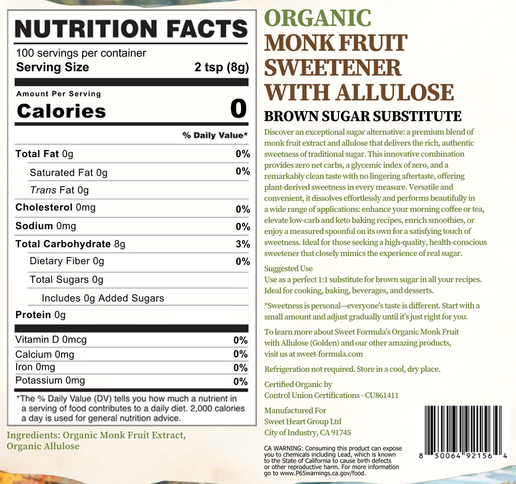 Monk Fruit Sweetener with Allulose Golden